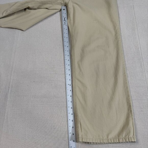 Talbots Beige Wide-Leg Relaxed Fit Cotton Chino Pants 12P (34x27) - Picture 5 of 13
